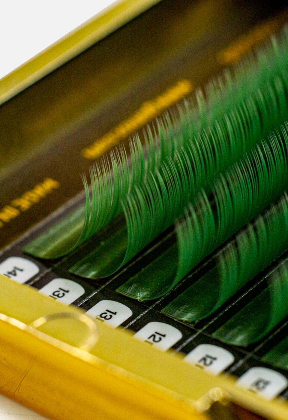 Box extension ciglia colorate Verde Scuro curva C sp. 0,10 mm; lunghezza 7–14 mm Silk - Image 3