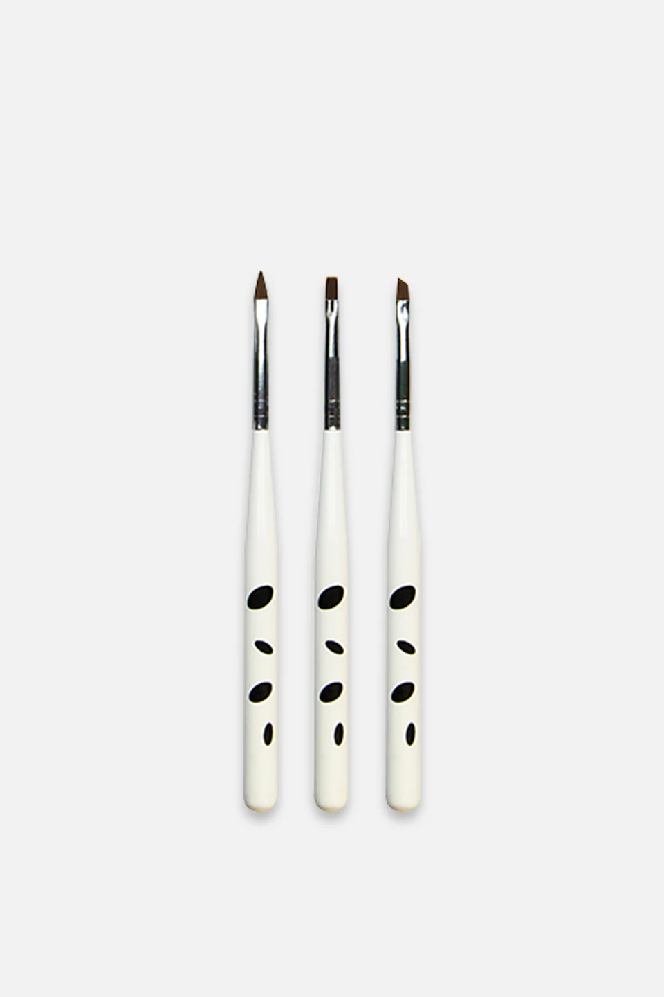 Set 3 pennelli per nail art manico a pois